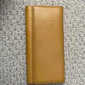 Coach Trifold Wallet in Mustard Yellow